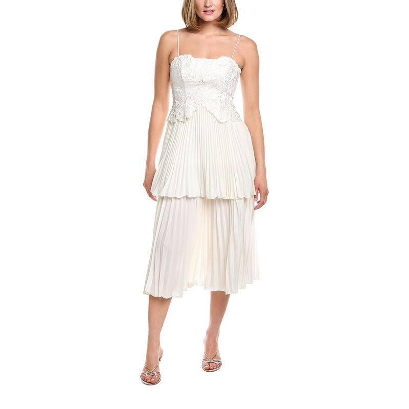 Amur Womens Esmae Floral Midi Dress, White